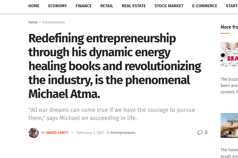 Business Deccan featured Michael Atma